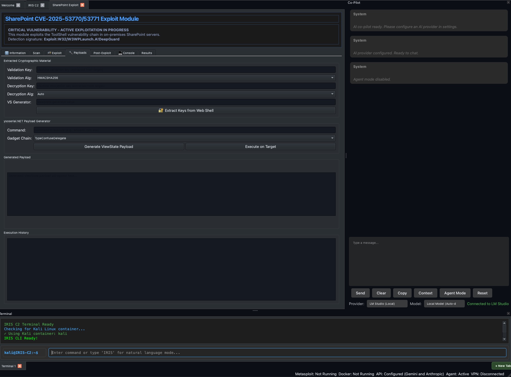 Native payload generation without external dependencies