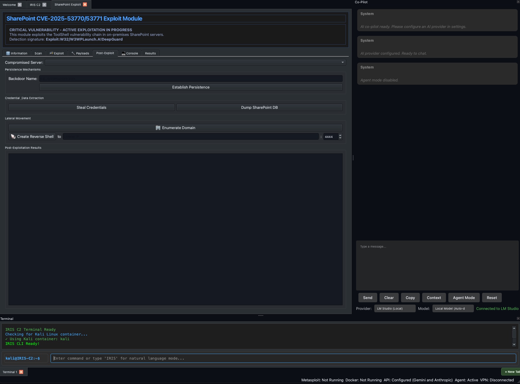 Advanced post-exploitation features for complete control